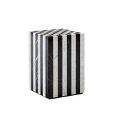 Unique Design Natural Stone End Table Square Black And White Marble Game Side Table For Living Room